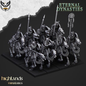Highlands Miniatures - Eternal Dynasties Ancient Skeletal Cavalry (Bows or Spears) - Fantasy Battles