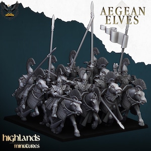 Highlands Miniatures - Aegean Elves Mounted Lances