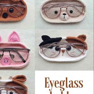 Lot 7 en 1, porte-lunettes au crochet, porte-lunettes, porte-lunettes ours, porte-lunettes chat, porte-lunettes au crochet, étui à lunettes