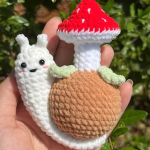 Crochet snail, crochet mushroom pattern, crochet snail pattern, snail crochet pattern, snail plush pattern, mushroom crochet pattern