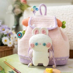 Rucksack Häkelanleitungen, digitales Muster, Rucksack Geldbörse, wandelbarer Rucksack, gehäkelt, Umhängetasche, Kinderrucksack, Mini-Rucksack