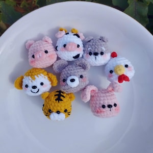Schwein Häkelanleitung, Schlüsselanhänger gehäkelt, Affe gehäkelt,Amigurumi gehäkelt,Tiger gehäkelt,Katze gehäkelt,Äffchen gehäkelt