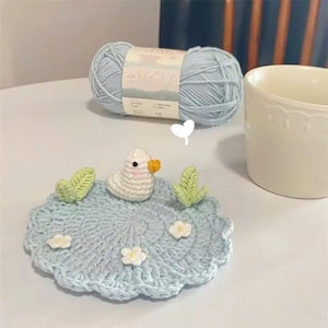 Coaster crochet pattern, crochet coaster, coaster holder, floral coaster crochet pattern, digital pattern, strawberry coaster