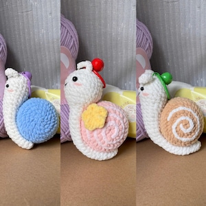 Bundle 3 in 1, crochet snail, strawberry snail, quick crochet pattern, crochet snail pattern, snail crochet pattern, snail plush pattern
