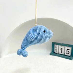 Crochet dolphin, dolphin crochet pattern, crochet mini dolphin, blue dolphin, dolphin pattern, dolphin plush, dolphin keychain