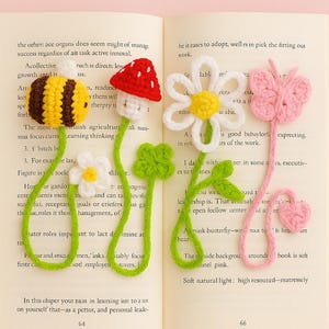 4 in 1 No sew PDF Lesezeichen Set häkeln, gehäkeltes Blumen Lesezeichen, Lesezeichen gehäkelt, Muster gehäkelt, Blumen Lesezeichen häkeln, Lesezeichen häkeln pdf