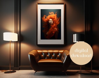 The Flame: Digital Download | Instant Download | Red Head | Wall Art |Home Decor