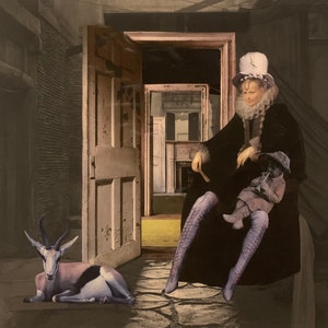 Surreal Collage -Giclee Fine Art Print -Pop Surrealism - Wall Art - &quot;Dora&quot;