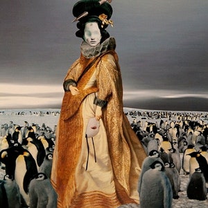 Surreal Collage -Giclee Fine Art Print -Pop Surrealism - Wall Art -&quot;Lost in Antarctic &quot;
