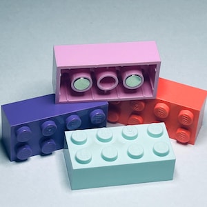 Imanes de ladrillos Lego, colores surtidos (paquete de cuatro)