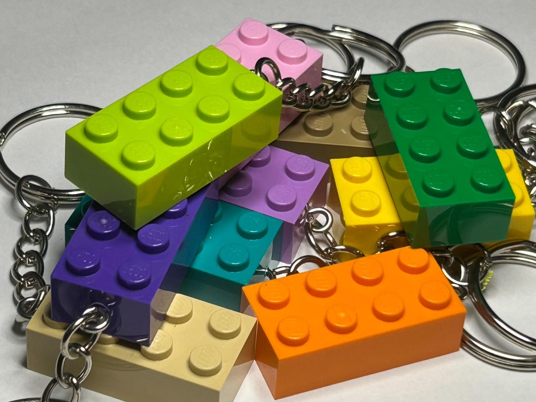 Lego Brick Keyring, Colorful Building Block Keychain - Etsy UK
