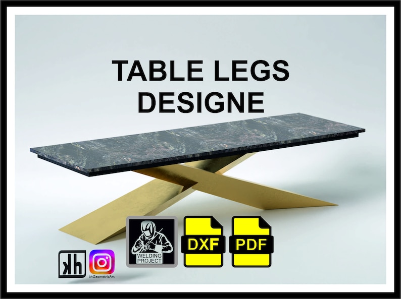 Table Legs, Welding Project,diy Metal Table Leg, DXF Plans ,legs Metal