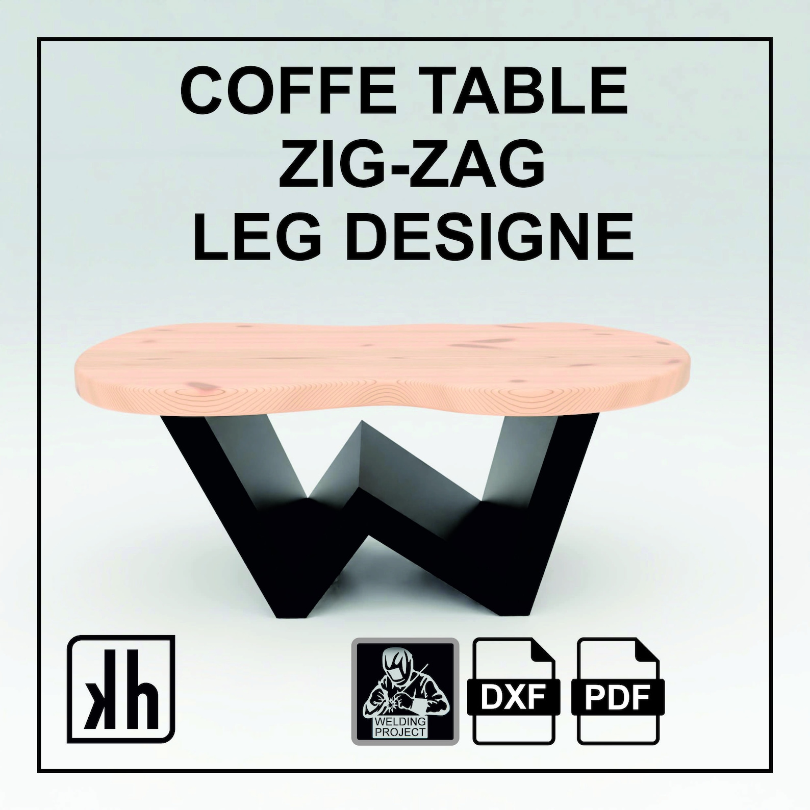 Coffe Table Legs, Legs Designe, Zig Zag Legs Table, Table Cnc, Table