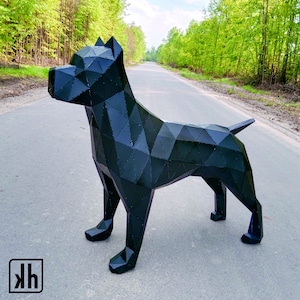 Cane Corso Dog, Animal Papercraft, Cane Corso Dog Model DXF, Files Laser CNC Cutting, Metal Dog, Geometric Dog