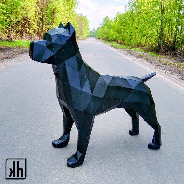 Cane Corso Hund, Tier Papiermodellen, Cane Corso Hund Modell DXF, Dateien Laser CNC Plotter, Metallhund, Geometrischer Hund