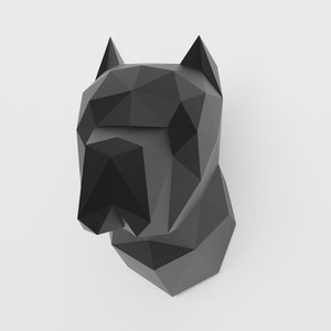 Cane Corso Dog Head, Geometric dog, Geometric animal, HomeDecoration, PaperCraft, PaperModel