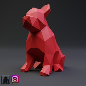 French bulldog, Papercraft dog, Papercraft decor, Papercraft 3D, Home Decor, PDF Papercraft, Geometric model, French bulldog 3d sculpture