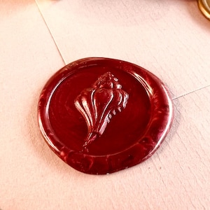 3D Schelp Waxstempel – Nautische Strandthema Zegel voor Brieven, Uitnodigingen & Creatieve Projecten (25mm)