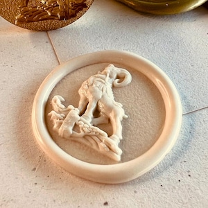 Selo de cera de cabra montesa 3D – Selo do zodíaco de Capricórnio para cartas, selo inspirado na natureza para diários e convites (25 mm)