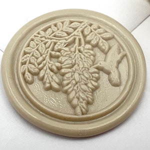 Kolibrie & Wisteria Wax Stempel | 25mm Messing Wax Zegelstempel voor Natuur Journaling, Uitnodigingen en Verpakking