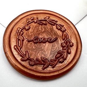 Sello de lacre con forma de corona de amor: sello de latón de alta calidad de 25 mm para bodas, cartas, diarios y envoltura de regalos