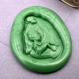 Selo de cera de fada adormecida encantada – 16 x 23 mm, latão de alta qualidade, selo inspirado em fantasia mágica para cartas e convites