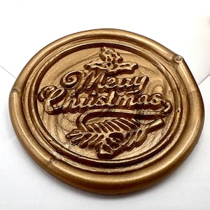 Merry Christmas Wachs Siegel Stempel - 25mm Messing Stempelkopf mit festlichem Kiefernzweig Design