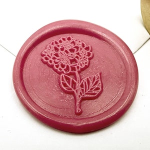 Hortensia Bloemen Wax Seal Stempel – Elegante Botanische Wax Stempel Kop (25mm)