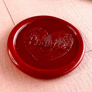 Timbro di ceralacca con impronta digitale a forma di cuore "Promise" – Timbro di ceralacca in ottone da 25 mm per amore e matrimoni