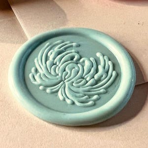 Elegant Chrysanthemum Wax Seal Stamp - 25mm Brass Wax Seal Head with Floral Design