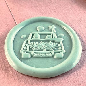 Tampon de cire pour voiture de mariage Just Married - Tampon de cire en laiton de 25 mm pour faire-part et emballage cadeau