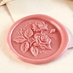 Rose Wachs-Siegel Stempel - 25 mm Messing Siegelkopf mit tiefer Gravur für Hochzeitseinladungen & Bastelarbeiten