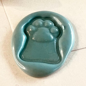 Carimbo de cera com impressão de pata - 20,8 x 15,3 mm Cabeça de lacre de cera de latão para amantes de animais de estimação e artigos de papelaria