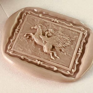 Sceau de cire Pegasus - Design fantastique cheval volant - Tampon en laiton de haute qualité de 27 x 22 mm pour enveloppes, journaux, faire-part