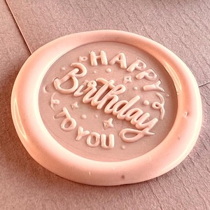Happy Birthday Lakstempel – 25mm Messing Zegelstempel voor Enveloppen, Cadeauverpakking & Speciale Gelegenheden