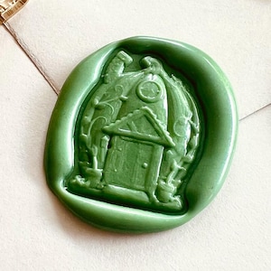 Carimbo de cera para porta de casa de fadas caprichosa – Latão 19,1 x 25,3 mm