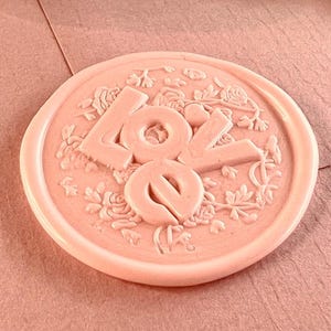 Sello de cera LOVE con diseño de rosas: perfecto para San Valentín y ocasiones románticas (30 mm)