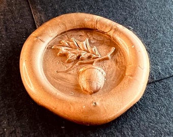 Mini Acorn Wax Seal Stamp – Botanical Brass Seal (15mm)
