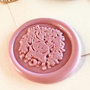 Sello de lacre con diseño de mapache floral: sello de latón grabado para invitaciones, diarios y cartas (25 mm)