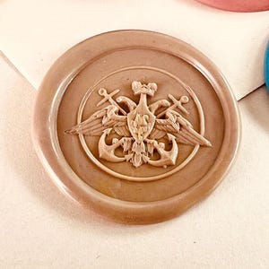 Sello de lacre de águila militar: sello redondo de latón de 25 mm para cartas, diarios, álbumes de recortes y manualidades.