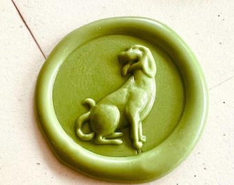 Dog Wax Seal Stamp – Sitting Puppy Design | Brass Stamp size 25mm