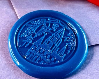 Castle Wax Seal Stamp – Fairytale Gothic Architecture Brass Stamp size 25mm