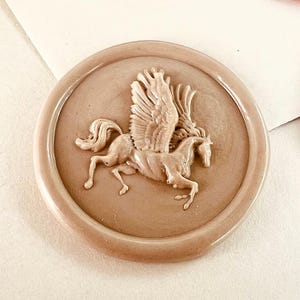 Sello de lacre de Pegaso Volador: sello de lacre de latón de 25 mm para sobres, cartas, invitaciones, diarios y manualidades de fantasía.