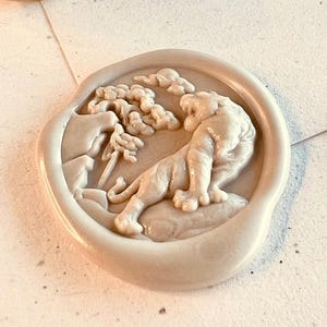 Pieczęć lakowa tygrysa – mosiężna pieczęć z chińskim znakiem zodiaku, rozmiar 25 mm.