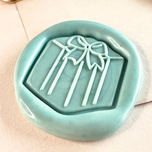 Timbro sigillo in ceralacca per scatola regalo - Timbro in ottone dalla forma speciale per confezioni regalo e inviti (20 x 22 mm)