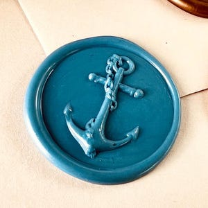 Anker Lakzegel Stempel – 25mm Nautische Messing Stempel met Ketting Ontwerp, Perfect voor Zee-Thema Brieven, Journals, Cadeaus en Verpakking