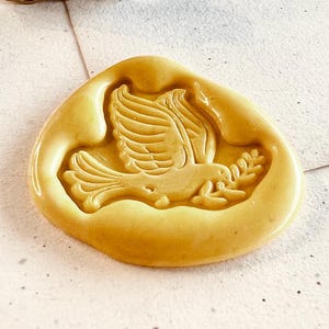 Sello de lacre con forma de paloma de la paz: elegante símbolo de armonía y amor para cartas, invitaciones y regalos (22 x 21,9 mm)
