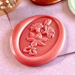 Elegante cabezal de sello de cera con diseño floral: diseño botánico vintage (20 x 30 mm)
