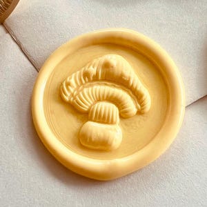 Sello de lacre con forma de hongo de punto – 25 mm, sello de latón acogedor para diarios, cartas y manualidades