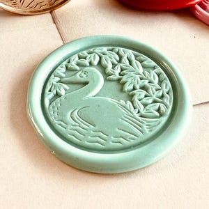 Sceau de cire cygne - Tête de sceau de cire en laiton de 30 mm avec gravure profonde pour faire-part de mariage, sceau de cire d'invitation, papeterie et cire d'artisanat